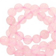 Natural stone beads round 8mm Ice pink